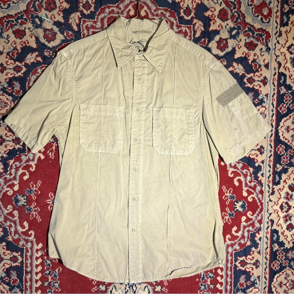 Men's Casual Light Tan Button Down Shirt